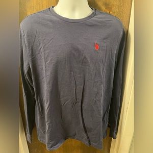 US Polo Assn. Shirt Mens Large Navy Blue Long Sleeve Solid Basic Tee
